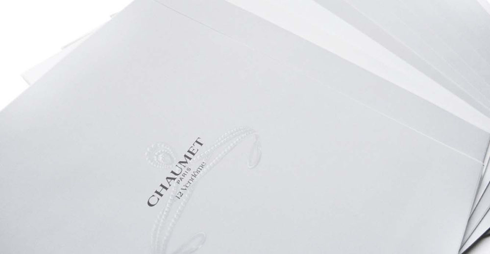 Portfolio book design for Chaumet Paris Limited Edition paper inserts