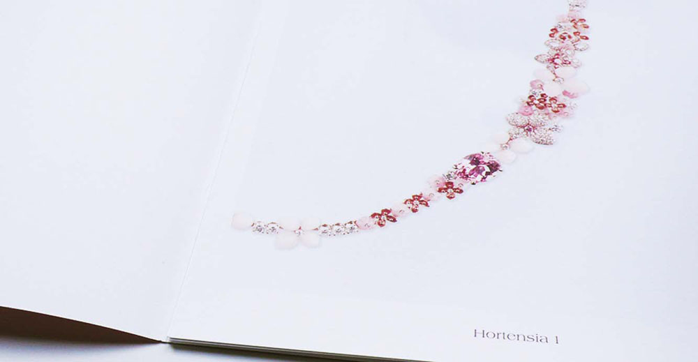 Brand book design for Chaumet Paris Hortensia 1 page