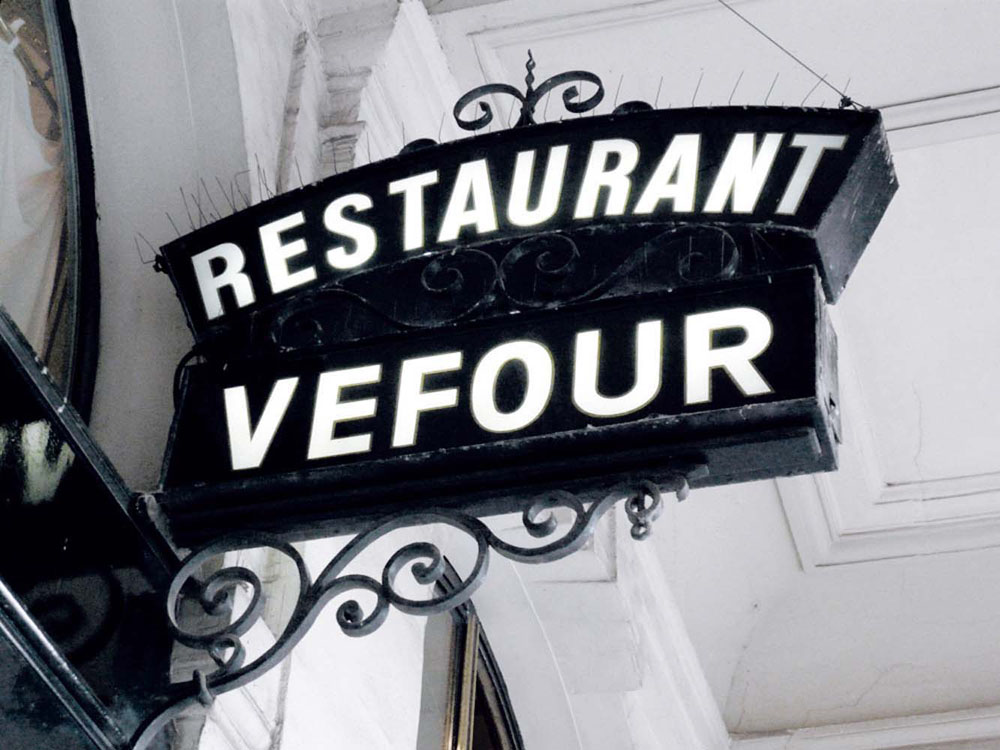 Interior Design for Restuarant Vefour street side signage