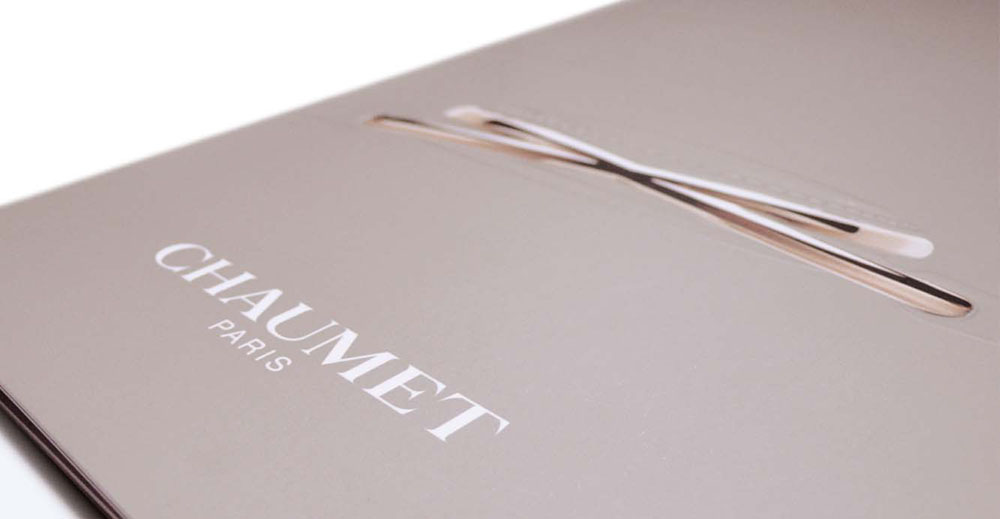 Portfolio book design for Chaumet Paris Liens de Chaumet watch collection cover