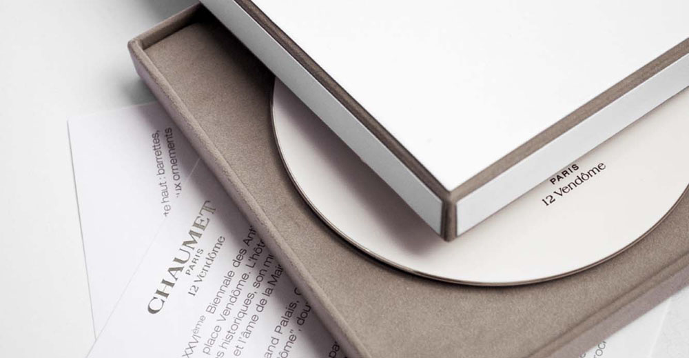 DVD packaging design paper inserts for Chaumet Paris biennale